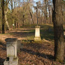 D. Sieniawka, zabytkowe nagrobki na cmentarzu, XIX/XX w. Fot. J. Burek, 2008 r. (Archiwum Muzeum Kresów w Lubaczowie)